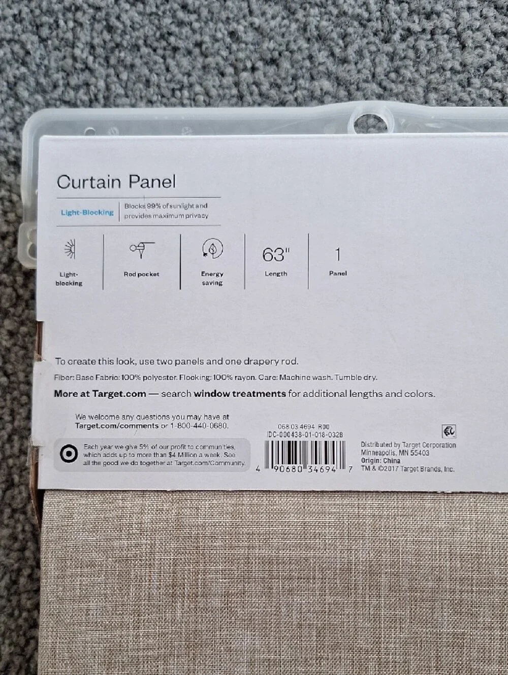Room Essentials Tan Heathered Light-Blocking Curtain Panels Pair